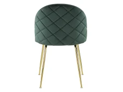Juego de 6 sillas - Terciopelo y metal dorado - Verde. MELBOURNE