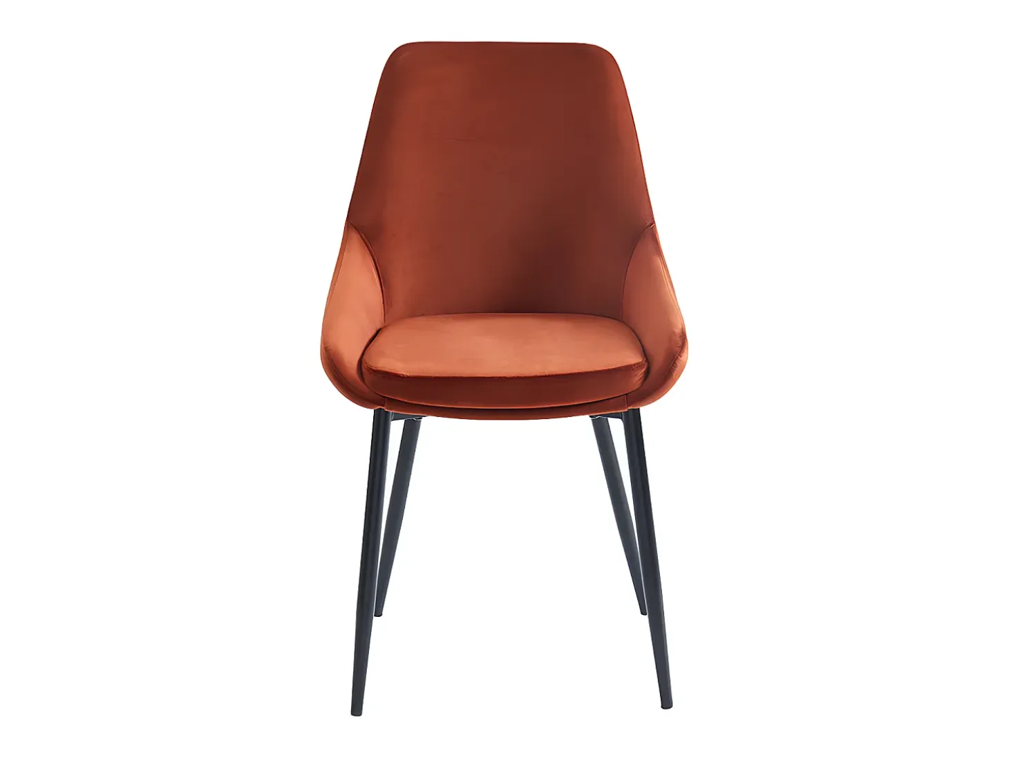 Juego de 2 sillas - Terciopelo y metal negro - Terracota - MASURIE