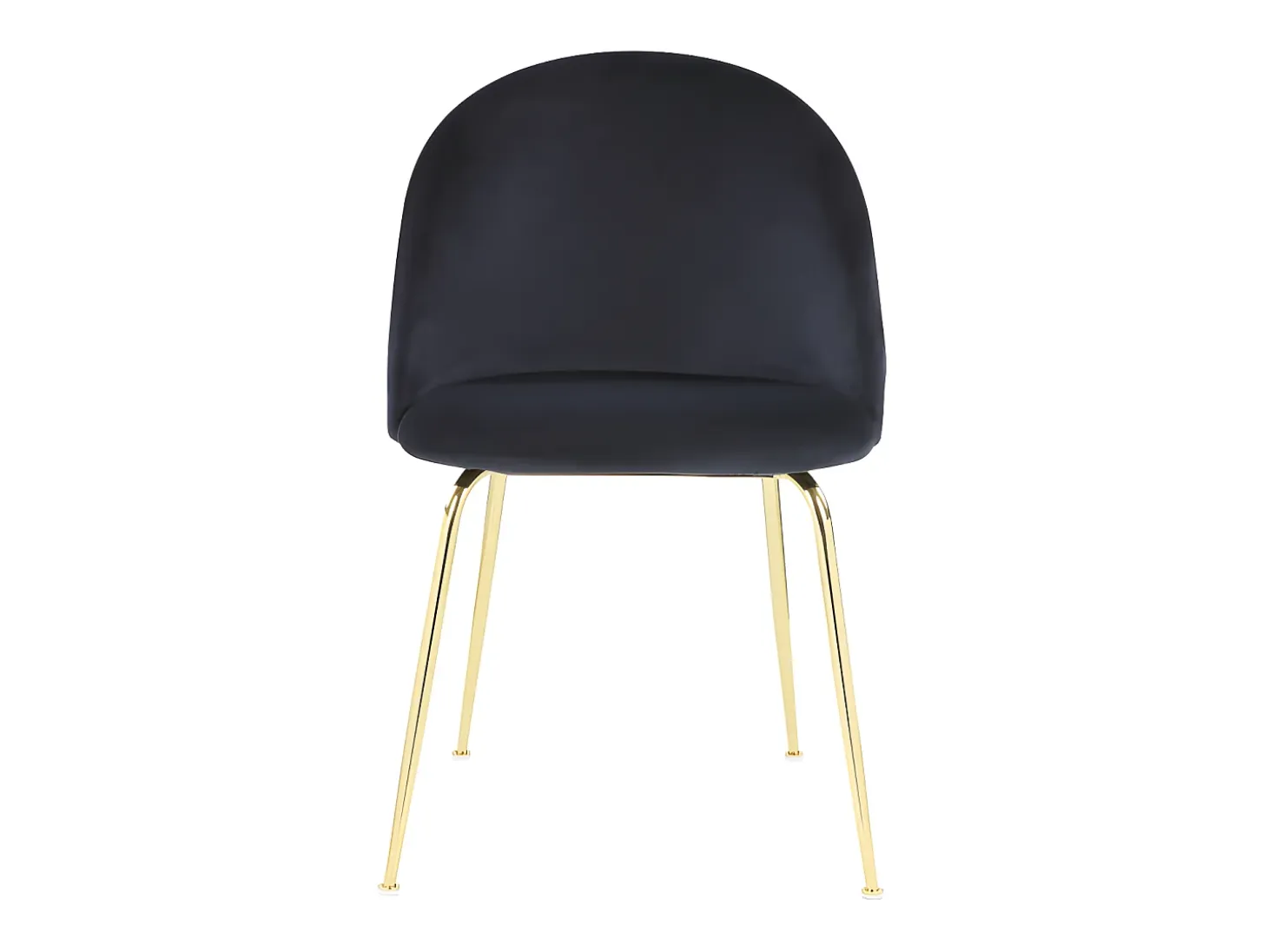 Juego de 2 sillas - Terciopelo y metal dorado - Negro. MELBOURNE