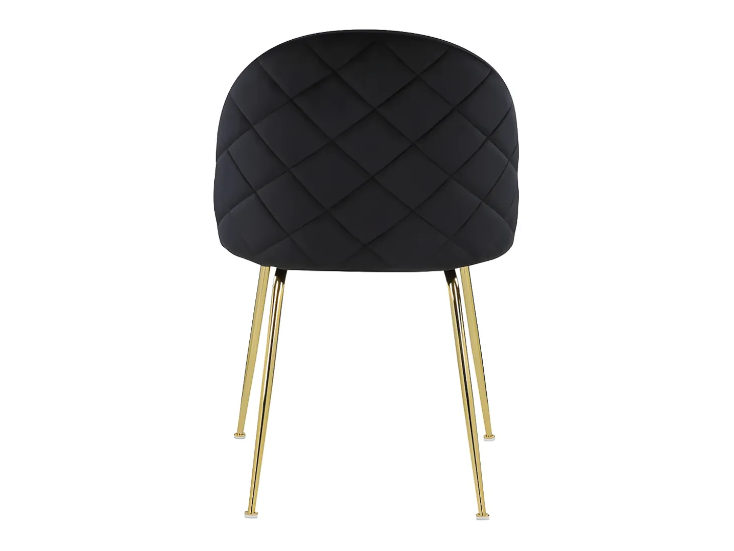 Juego de 2 sillas - Terciopelo y metal dorado - Negro. MELBOURNE