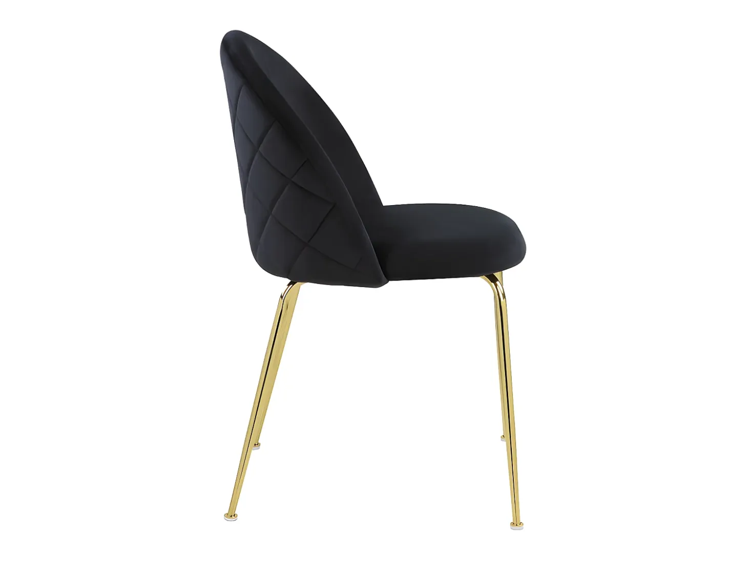 Juego de 2 sillas - Terciopelo y metal dorado - Negro. MELBOURNE