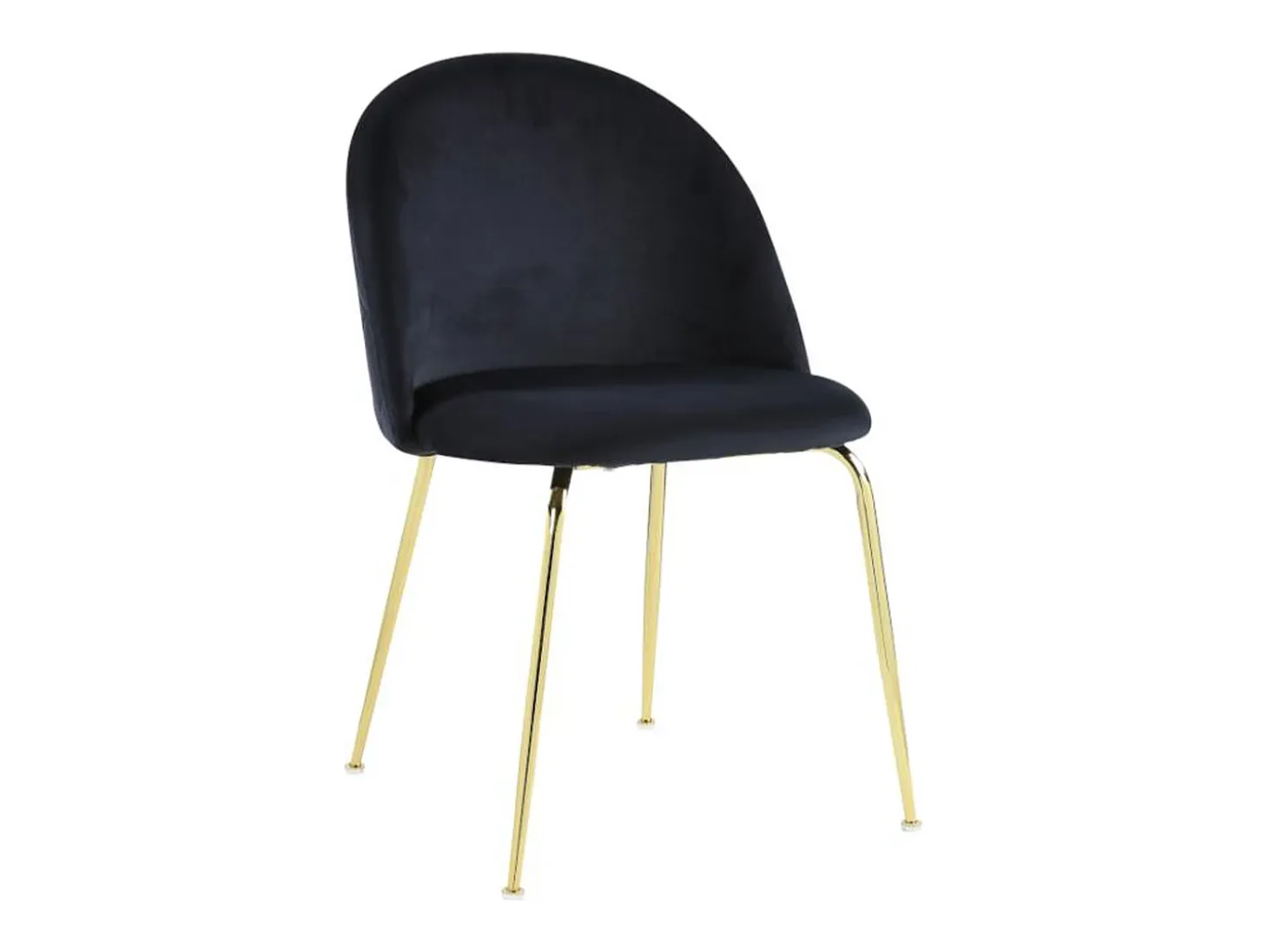 Juego de 2 sillas - Terciopelo y metal dorado - Negro. MELBOURNE