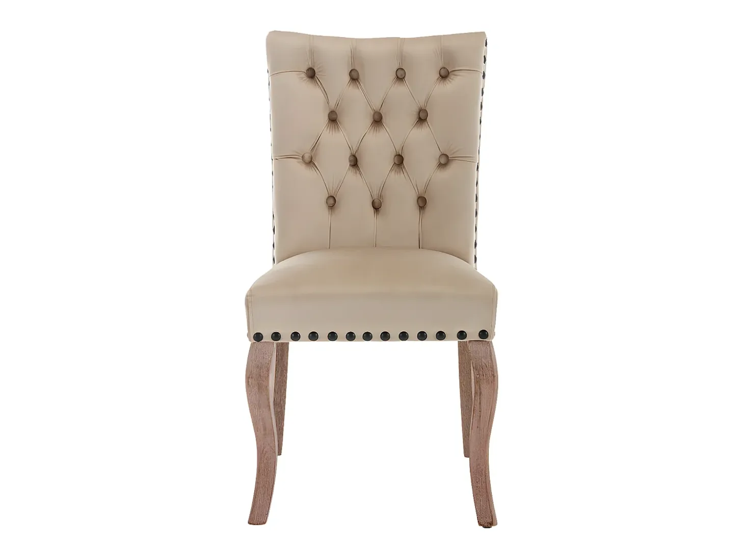 Juego de 4 sillas acolchadas de terciopelo - estructura de madera maciza - beige