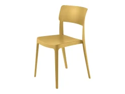 Juego de 4 sillas apilables amarillas 