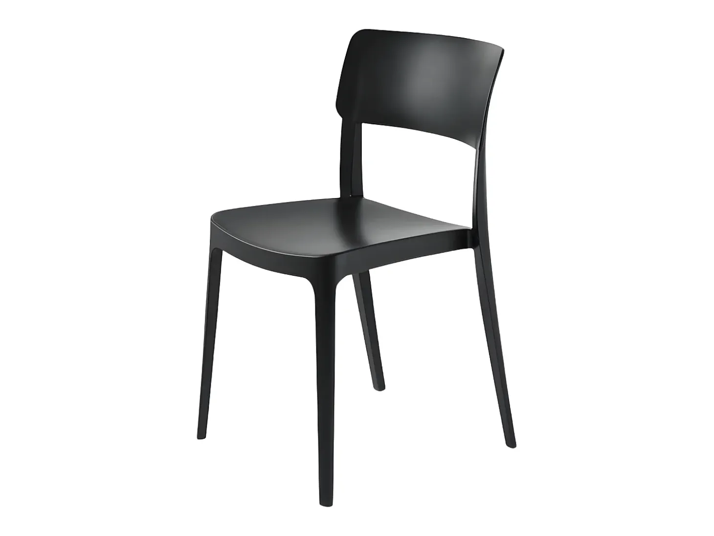 Juego de 4 sillas apilables negras "Maribela" en polipropileno cm 50x51 81h