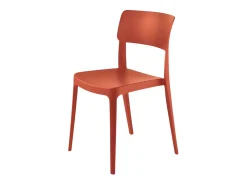 Juego de 4 sillas apilables rojas