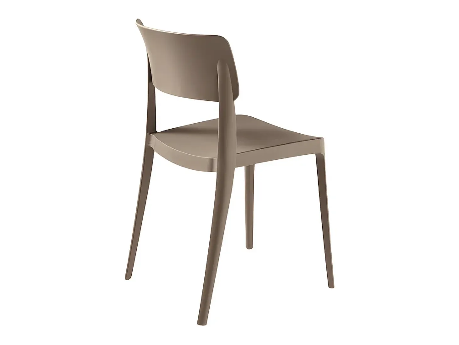 Juego de 4 sillas apilables tortora "Maribela" en polipropileno cm 50x51 81h