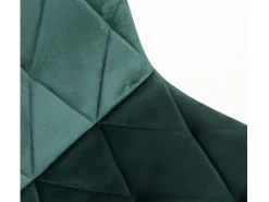 Juego de 2 sillas ARIEL – Terciopelo acolchado con rombos y patas de acero negro-Verde