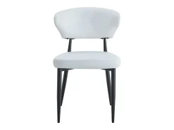 Juego de 2 sillas blancas de PU con respaldo curvo - Diseño minimalista
