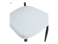 Juego de 2 sillas blancas de PU con respaldo curvo - Diseño minimalista
