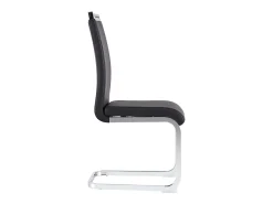 Juego de 4 sillas cantilever de PU negro con estructura de metal plateado