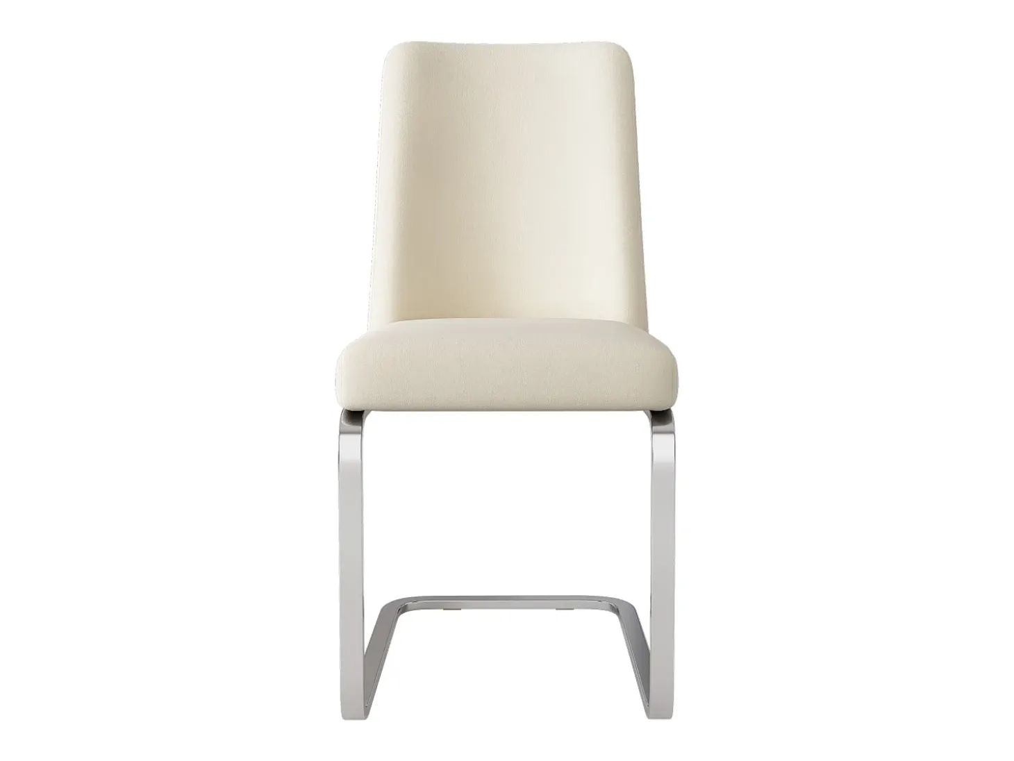 Juego de 2 sillas cantilever de terciopelo - respaldo con diseño de rombos - base de metal plateado - Beige