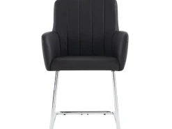 Juego de 2 sillas cantilever tapizadas en piel sintética - Negro