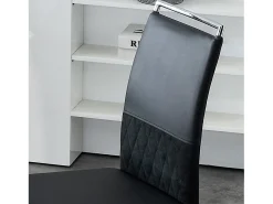 Juego de 2 sillas cantilever con asiento acolchado de PU, color negro