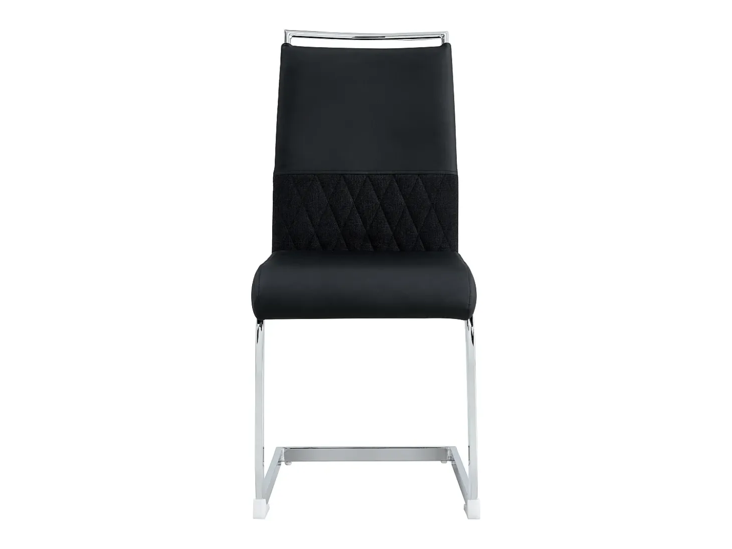 Juego de 2 sillas cantilever con asiento acolchado de PU, color negro