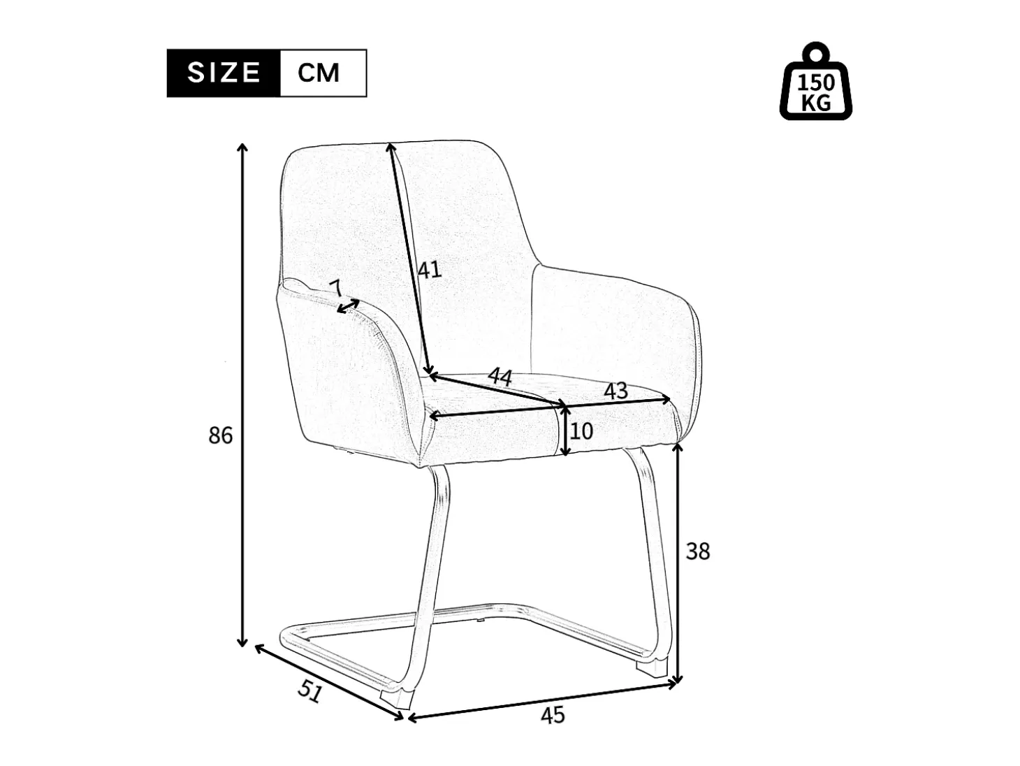Juego de 2 sillas cantilever tapizadas en piel sintética - con patas de metal - Gris