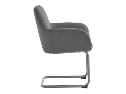 Juego de 2 sillas cantilever tapizadas en piel sintética - con patas de metal - Gris