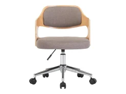 Juego de 2 Sillas comedor giratorias madera curvada tela gris taupe ES689009
