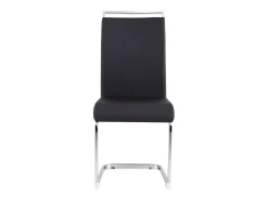Juego de 4 sillas con base de trineo - Base de metal cromado que soporta hasta 120 kg, acolchado suave con funda de piel sintética - Color negro