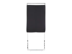 Juego de 4 sillas con base de trineo - Base de metal cromado que soporta hasta 120 kg, acolchado suave con funda de piel sintética - Color negro