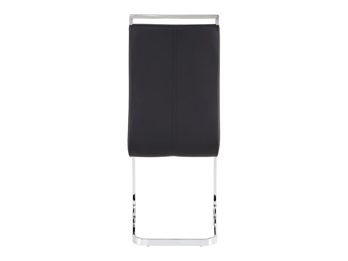 Juego de 4 sillas con base de trineo - Base de metal cromado que soporta hasta 120 kg, acolchado suave con funda de piel sintética - Color negro