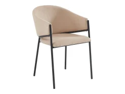 Juego de 2 sillas con brazos de tela y metal - Beige - ORDIDA