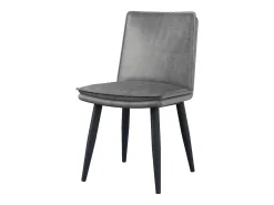 Juego de 2 sillas con cojines de asiento de doble capa - Polipiel y metal - Gris