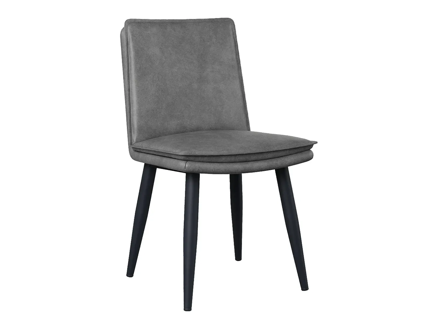 Juego de 6 sillas con cojines de asiento de doble capa - Polipiel y metal - Gris