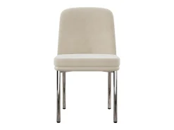 Juego de 2 sillas con patas de metal plateado - Terciopelo beige