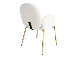 Juego de 2 sillas con patas de metal dorado - Tela Teddy Beige