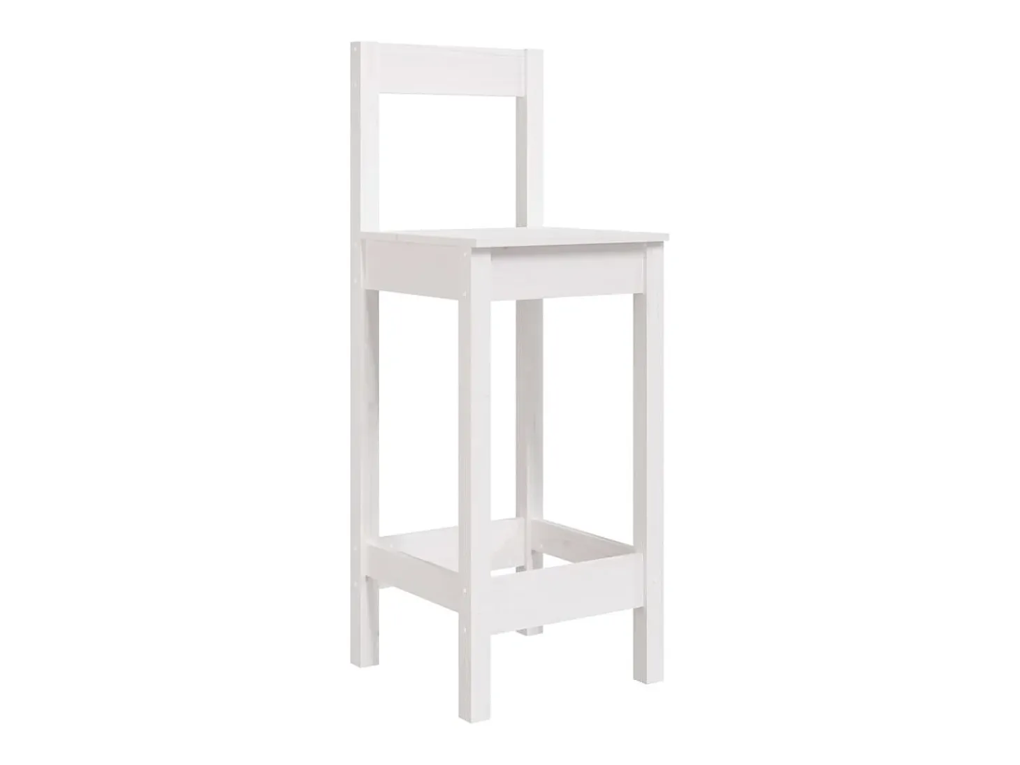Juego de 2 sillas de bar blancas 40x41,5x112 cm madera maciza de pino