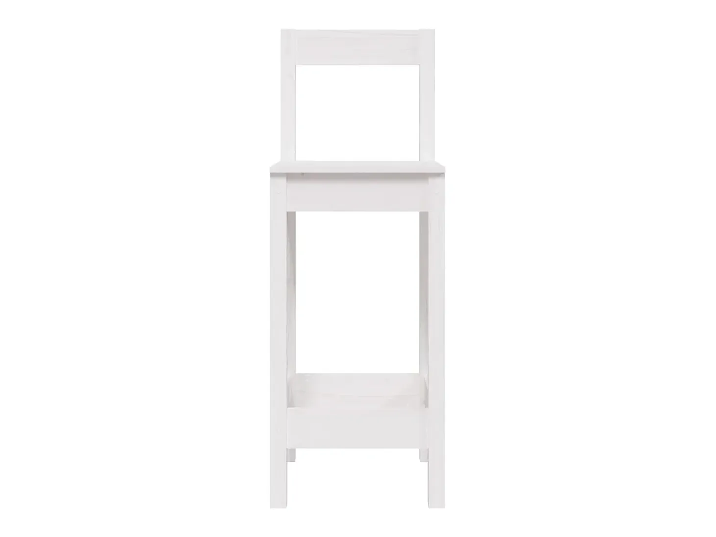 Juego de 2 sillas de bar blancas 40x41,5x112 cm madera maciza de pino