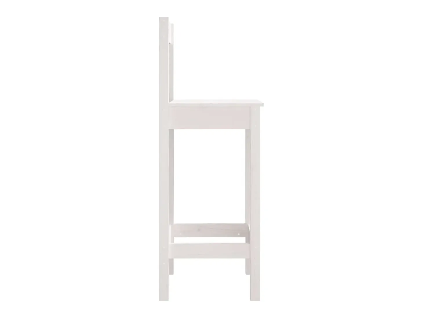 Juego de 2 sillas de bar blancas 40x41,5x112 cm madera maciza de pino