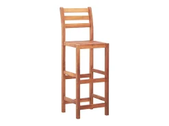 Juego de 2 sillas de bar de madera maciza de acacia