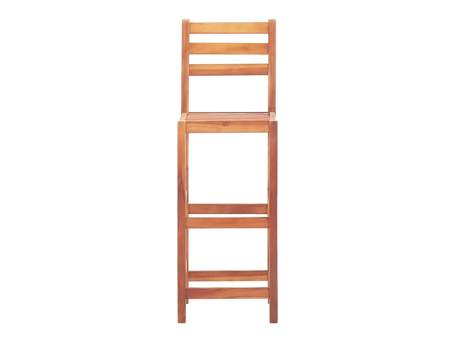 Juego de 2 sillas de bar de madera maciza de acacia