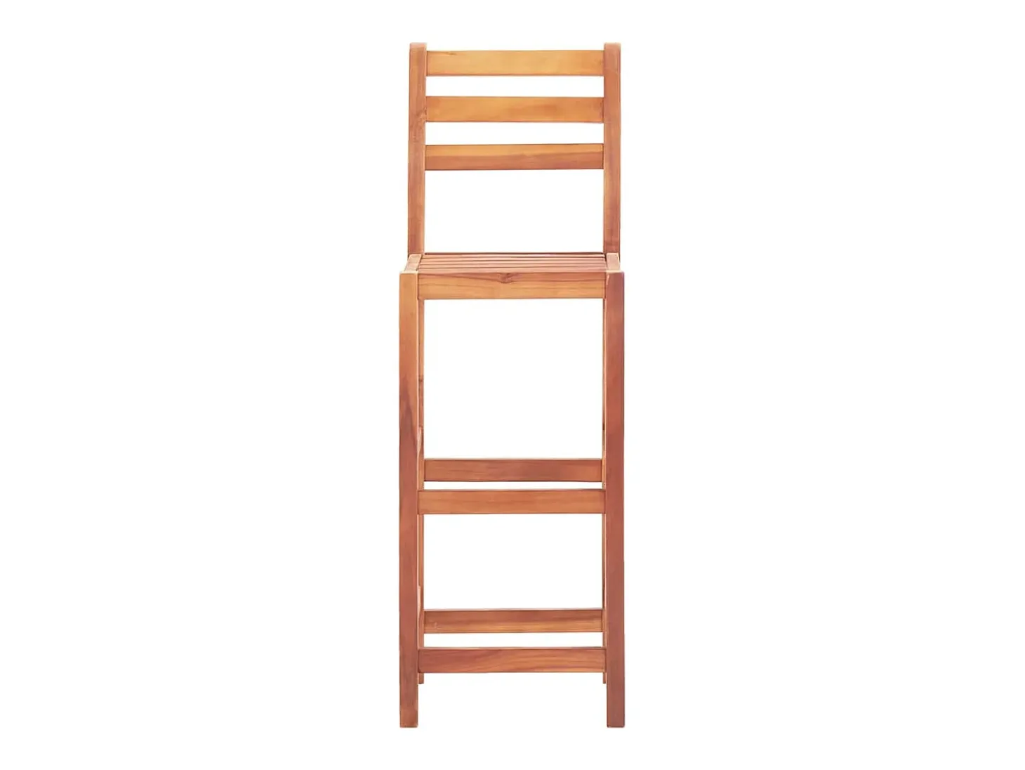 Juego de 2 sillas de bar de madera maciza de acacia