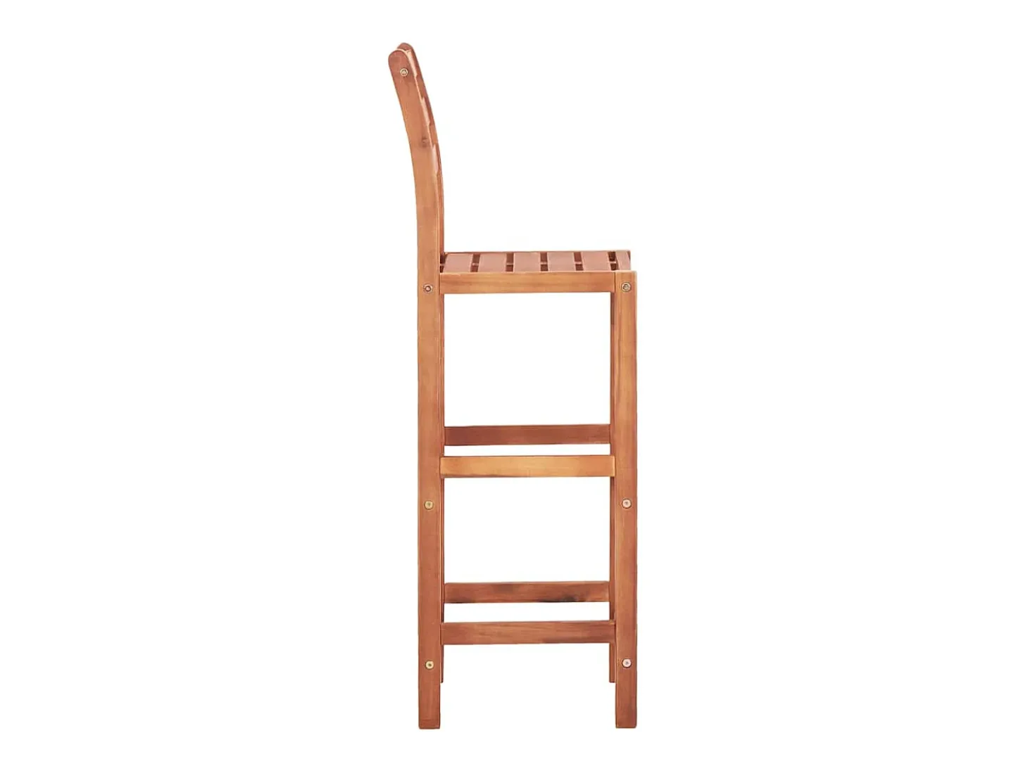 Juego de 2 sillas de bar de madera maciza de acacia