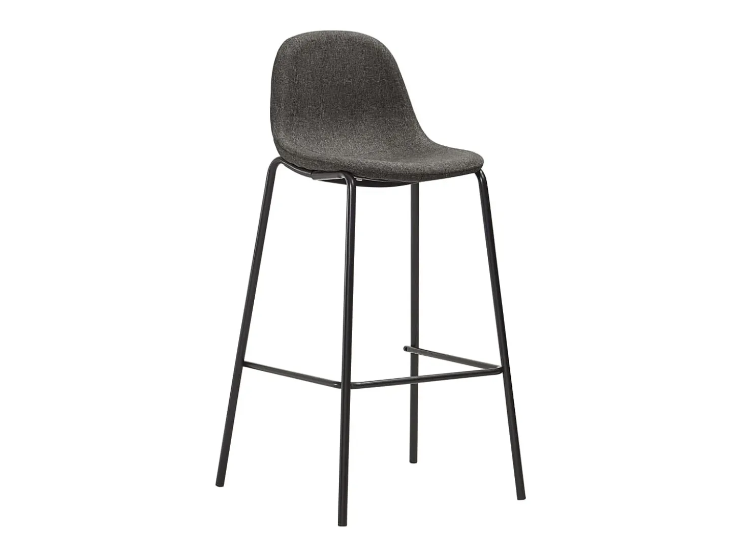 Juego de 2 sillas de bar de tela gris oscuro