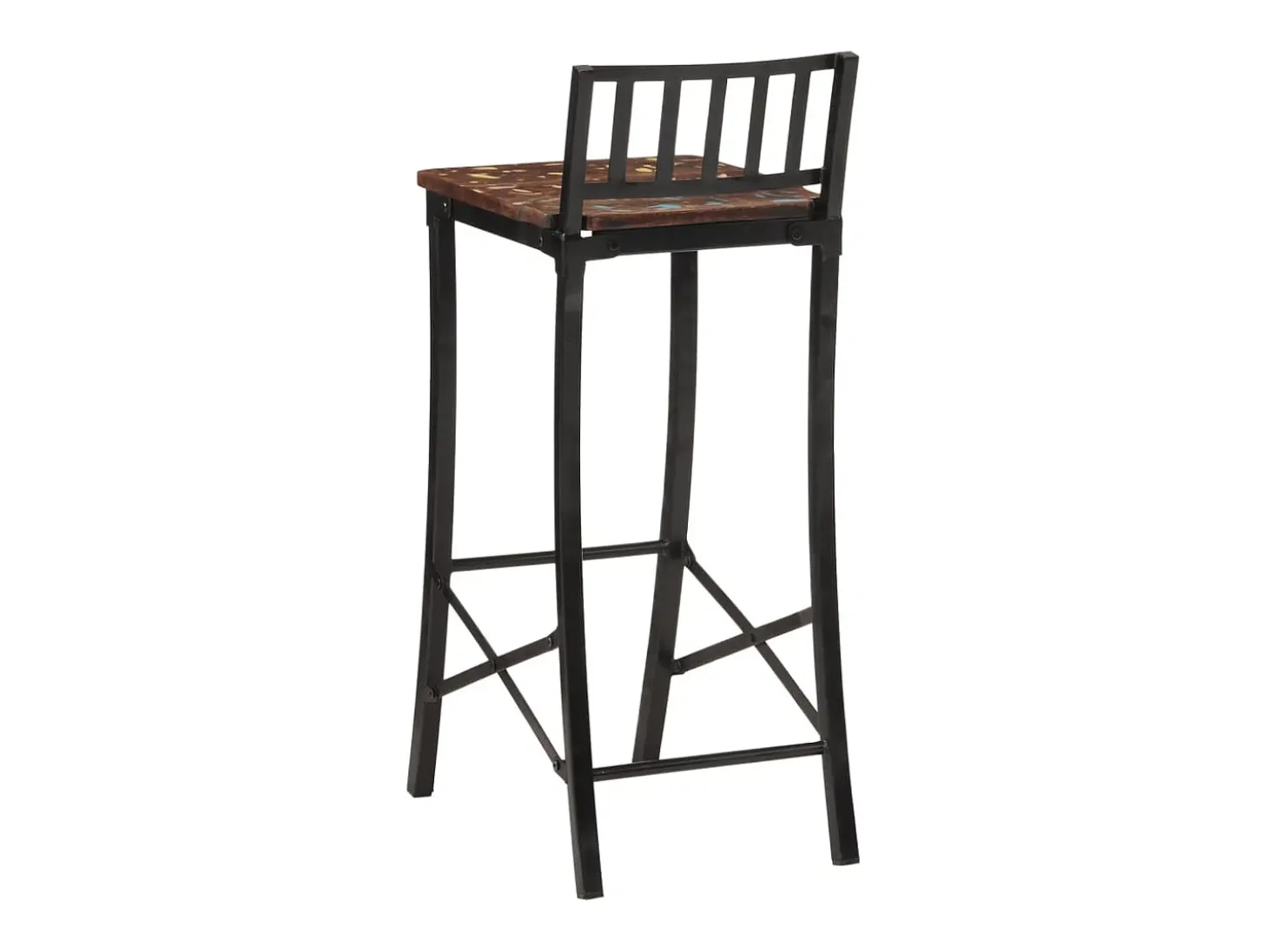 Juego de 2 sillas de bar de madera maciza recuperada