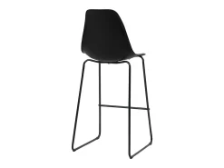 Juego de 6 sillas de bar de plástico negro