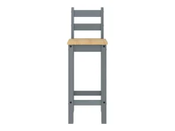 Juego de 2 sillas de bar de madera maciza de pino gris