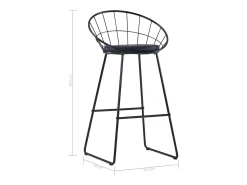 Juego de 2 sillas de bar de piel sintética negra