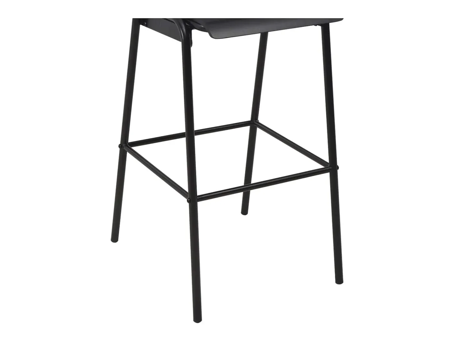 Juego de 2 sillas de bar de contrachapado macizo negro y acero.
