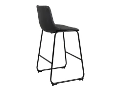 Juego de 2 sillas de bar industriales, asiento acolchado de cuero sintético efecto vintage, patas de metal HELIO 64 (negro gris)