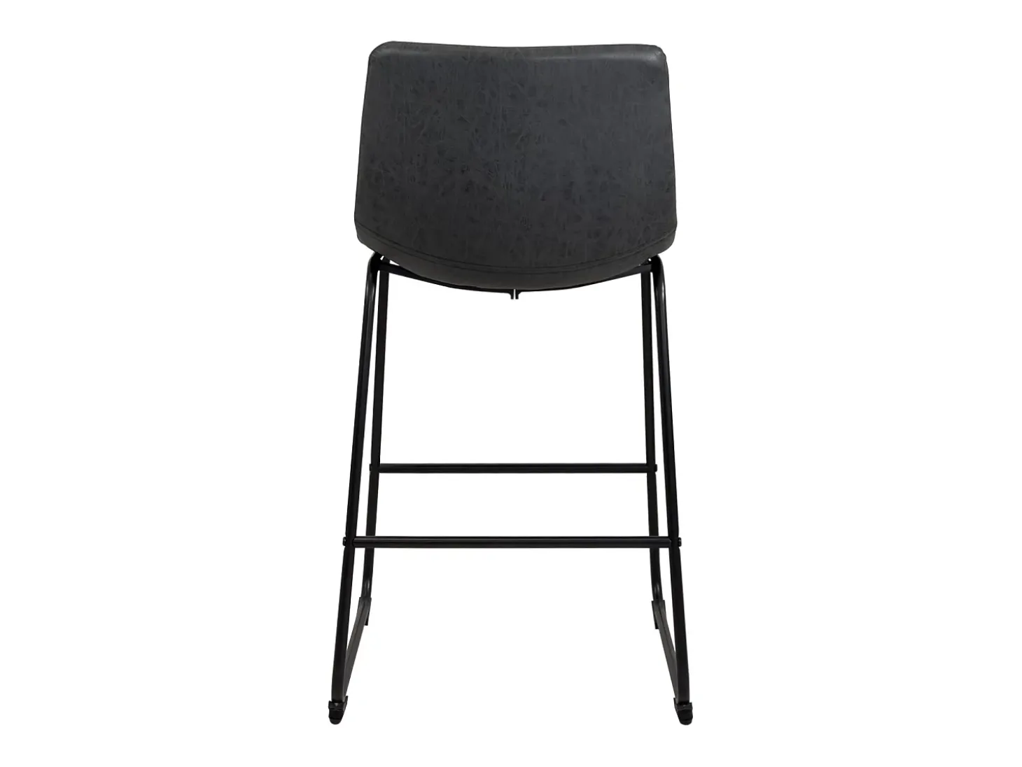 Juego de 2 sillas de bar industriales, asiento acolchado de cuero sintético efecto vintage, patas de metal HELIO 64 (negro gris)