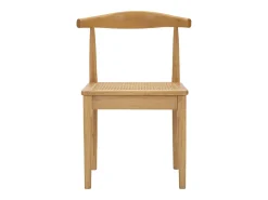 Juego de 2 sillas de cocina de madera con asiento de ratán trenzado Japan