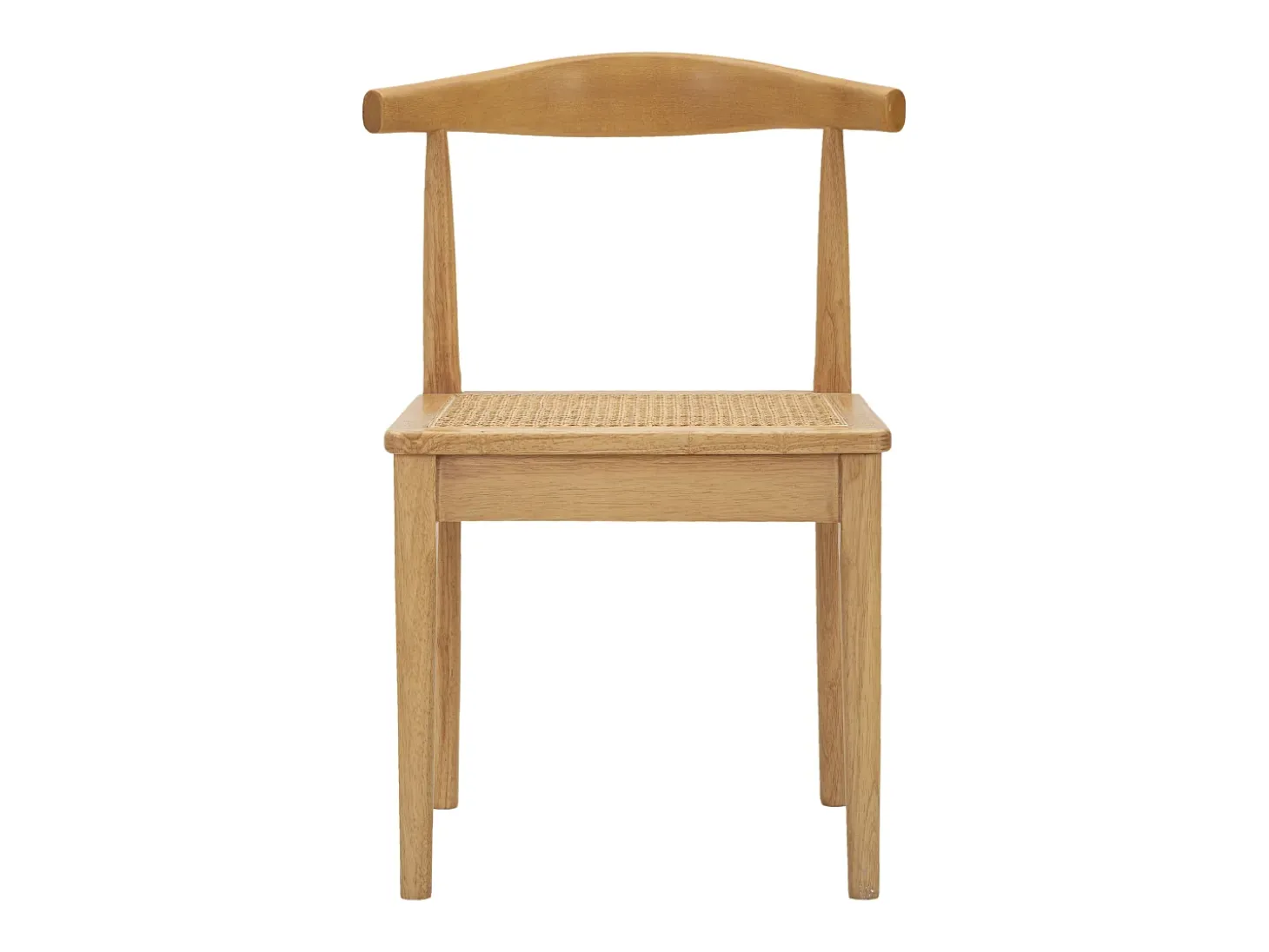 Juego de 2 sillas de cocina de madera con asiento de ratán trenzado Japan