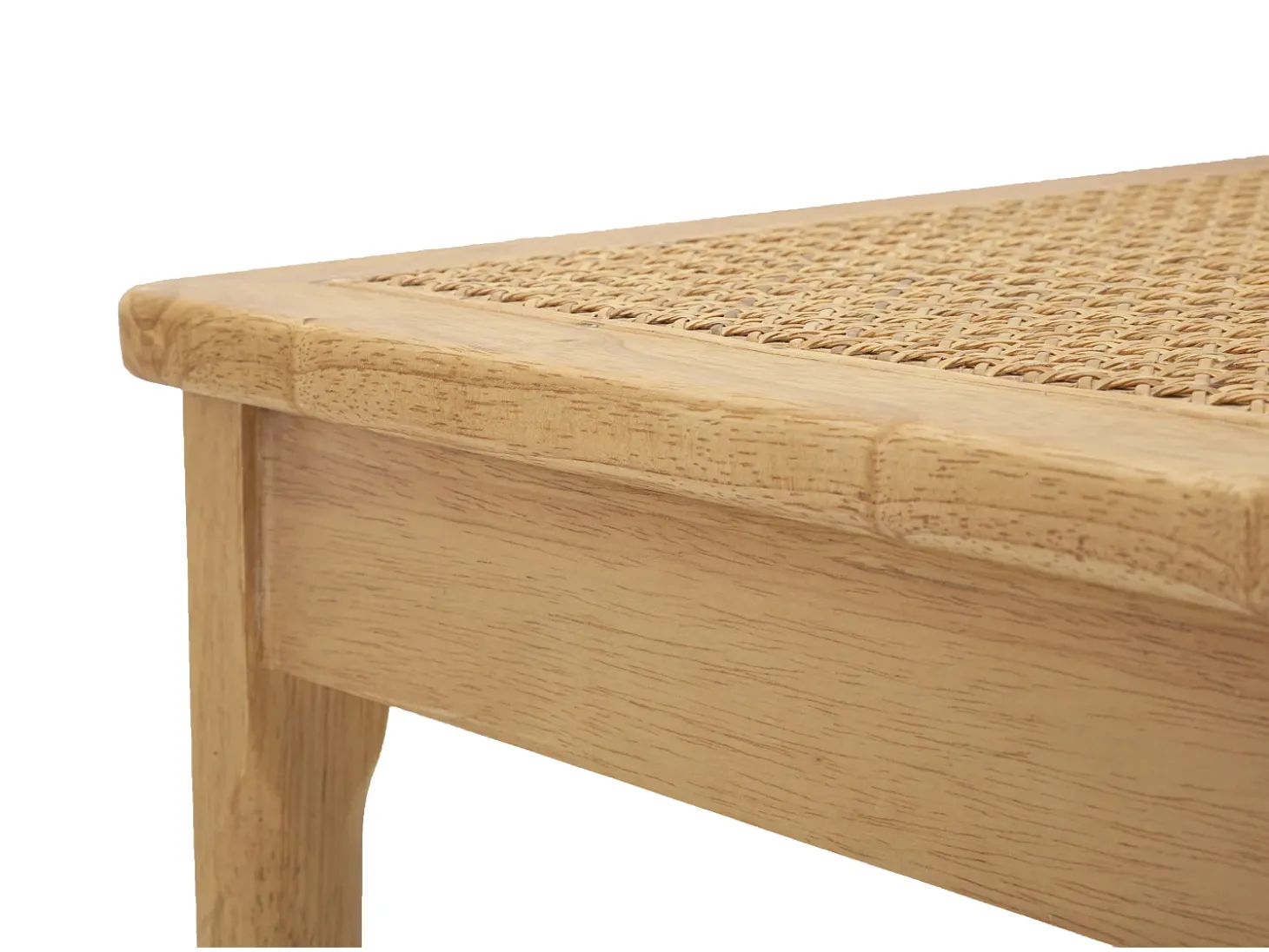 Juego de 2 sillas de cocina de madera con asiento de ratán trenzado Japan