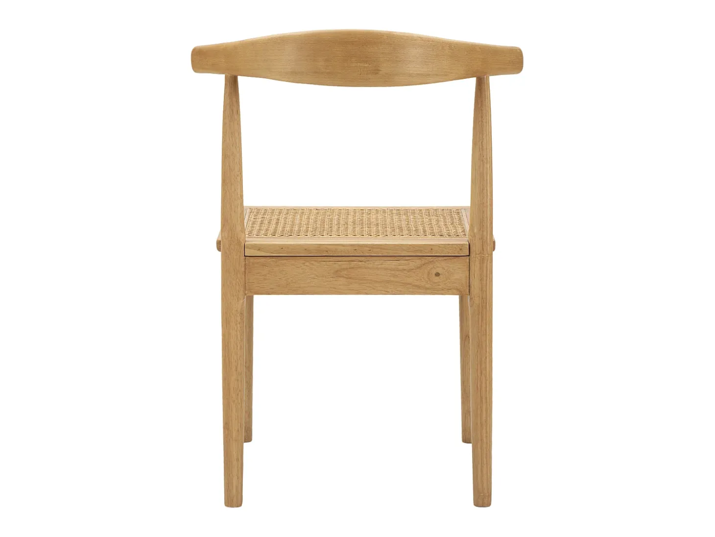 Juego de 2 sillas de cocina de madera con asiento de ratán trenzado Japan