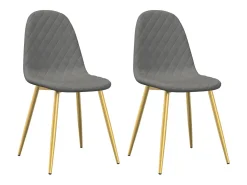 Juego de 2 Sillas de comedor terciopelo gris claro ES261188